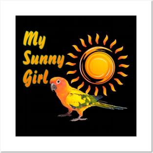 Sun Conure Parrot Sunny Sunshine Girl Posters and Art